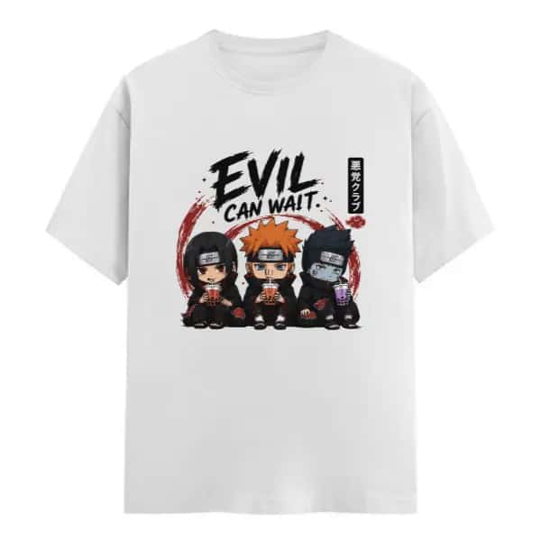 Evil Can Wait." — Anime Villain Boba Break Tee Unisex Classic Crew T-Shirt
